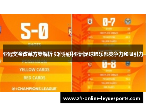 亚冠奖金改革方案解析 如何提升亚洲足球俱乐部竞争力和吸引力